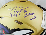 Ray Lewis Signed Ravens F/S Speed AMP Authentic Helmet w/ SB MVP- Beckett W Auth