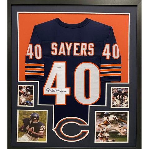 Gale Sayers Autographed Signed Framed Chicago Bears Jersey PSA/DNA
