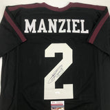 Autographed/Signed Johnny Manziel Texas A&M Black College Football Jersey JSA CO