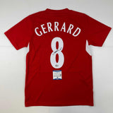 Autographed/Signed Steven Gerrard Liverpool Red Jersey Beckett BAS COA