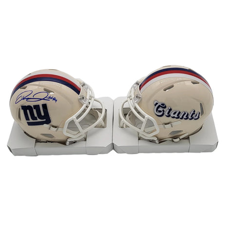 Theo Johnson Autographed New York Giants Retro Mini Helmet Beckett Witnessed
