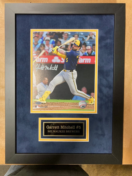 GARRETT MITCHELL Framed Signed 8x10 Photo #17 AUTO - Milwaukee Brewers MLB