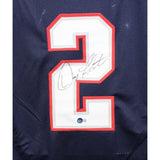 Doug Flutie Autographed/Signed Pro Style Jersey Blue Beckett 42554