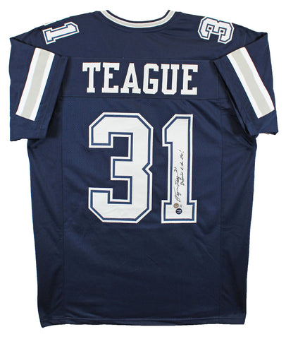 George Teague "Defend The Star" Signed Navy Blue Pro Style Jersey BAS Witnessed