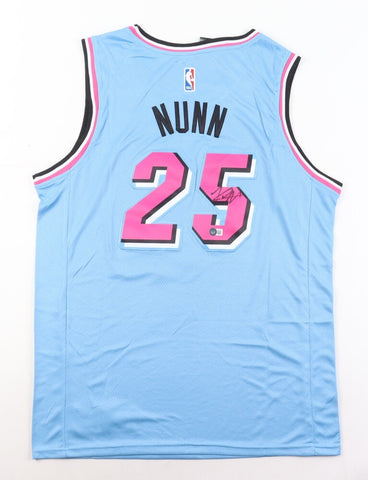 Kendrick Nunn Signed Heat Powder Blue Miami Vice Nike Style Jersey (Beckett QR)