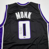 Autographed/Signed Malik Monk Sacramento Black Basketball Jersey Beckett BAS COA