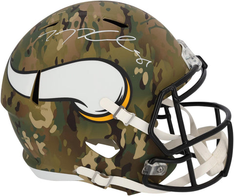 T.J. Hockenson Minnesota Vikings Autographed Riddell Camo Speed Replica Helmet