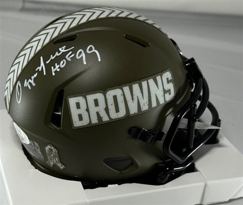 Browns Hall of Famer OZZIE NEWSOME Signed SALUTE Speed Mini Helmet AUTO - JSA