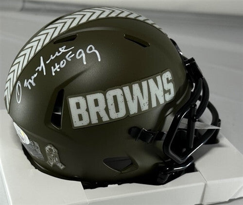 Browns Hall of Famer OZZIE NEWSOME Signed SALUTE Speed Mini Helmet AUTO - JSA