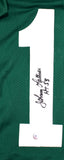 Johnny Lattner Autographed Green Jersey w/HT 53- Beckett Hologram *Black