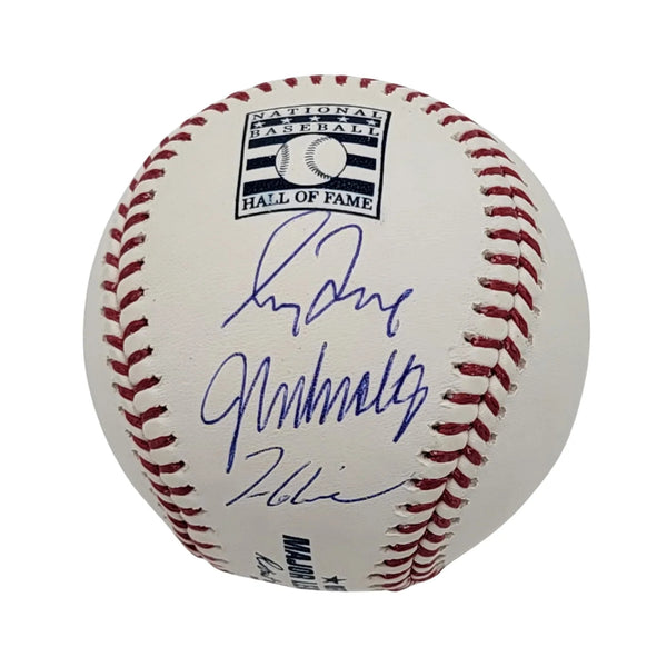 Greg Maddux John Smoltz Tom Glavine Signed Braves Hall Of Fame Baseball Beckett