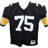Joe Greene Signed Pittsburgh Steelers M&N Black Jersey Beckett 42790
