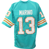 Dan Marino Autographed/Signed Pro Style size XL Teal Jersey JSA 50303
