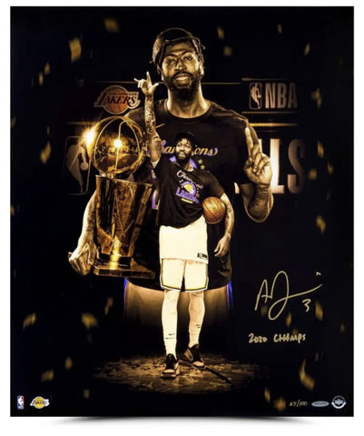 Anthony Davis Autographed Lakers "2020 Champs" 20" x 24" Photograph UDA LE 100