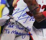 Mario Manningham Signed New York Giants Unframed 16x20 Horizontal Photo w/ Ins