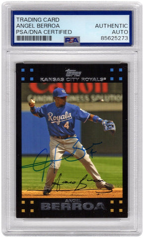 Angel Berroa Signed Kansas City Royals 2007 Topps Baseball Card #447- (PSA En...