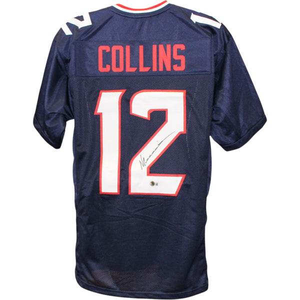 Nico Collins Autographed Pro Style Blue Sz XL Jersey Beckett Witness 51674
