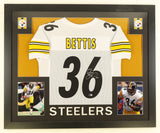 Jerome Bettis Signed Pittsburgh Steelers 35"x 43" Framed Jersey (Beckett) R.B.