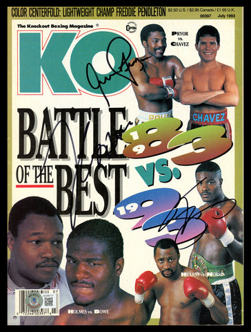 Julio Cesar Chavez, Aaron Pryor & Terry Norris Autographed KO Magazine Beckett