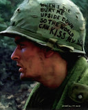Charlie Sheen (Chris Taylor) Signed "Platoon" Army Helmet Ins. "Taylor"(Beckett)