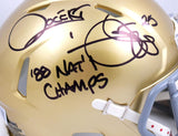 Rocket Ismail Autographed Notre Dame Speed Mini Helmet w/88 Natl Champs- Beckett