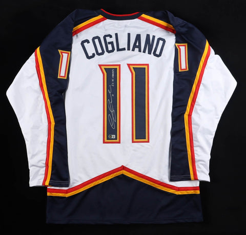 Andrew Cogliano Signed Colorado Avalanche Rockies Throwbck Jersey "22 SC Champs"