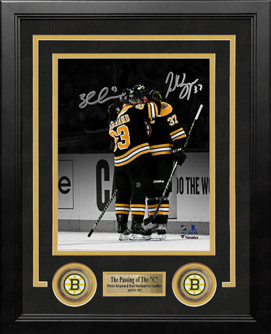 Patrice Bergeron & Brad Marchand Final Game Bruins Autographed 8x10 Framed Photo