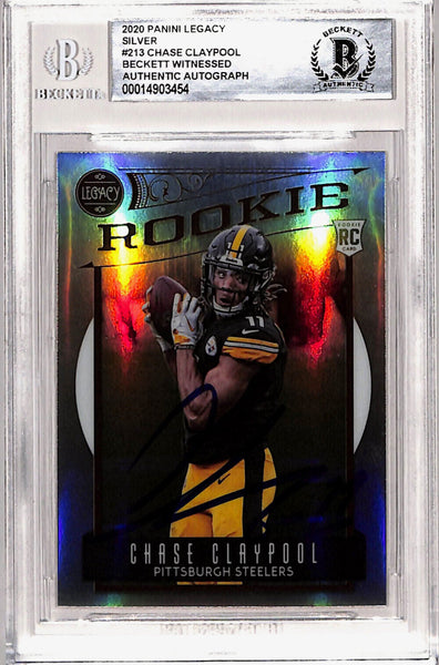 Chase Claypool Signed 2020 Legacy Silver #213 Rookie Card Beckett Slab 40763