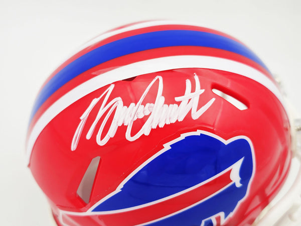 bruce smith autographed helmet BRUCE SMITH AUTOGRAPHED BILLS RED THROWBACK 1987-2001 MINI HELMET BECK – Super Sports Center