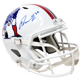 Rhamondre Stevenson Patriots Signed Riddell Throwback Replica Helmet JSA