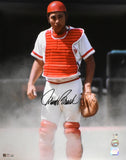 Johnny Bench Autographed Cincinnati Reds 16x20 Close Up Photo - Fanatics *Black