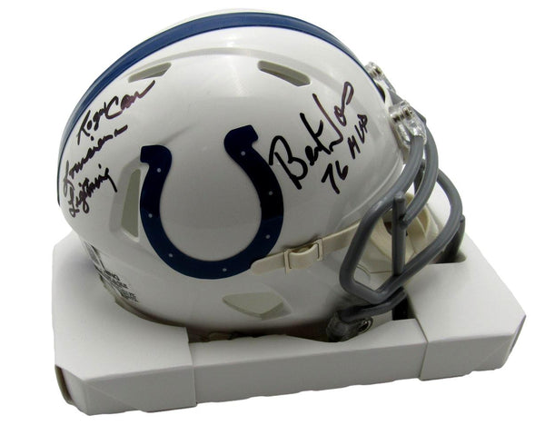 Bert Jones/Roger Carr Autographed/Inscribed Colts Mini Helmet JSA/BAS 201606