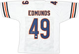 CHICAGO BEARS TREMAINE EDMUNDS AUTOGRAPHED WHITE JERSEY BECKETT WITNESS 221052
