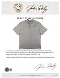 John Daly Authentic Signed Match Worn Grey Polo Shirt BAS #BK84749