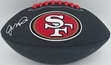 Joe Montana Autographed 49ers Black Logo Football Beckett Witness #WA82205