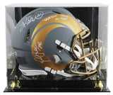 Rams (2) Faulk & Warner Signed Slate F/S Speed Proline Helmet W/ Case BAS Wit