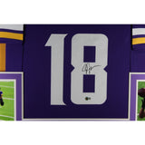 Justin Jefferson Autographed Pro Style Purple Framed Jersey 35x43 Beckett 51218