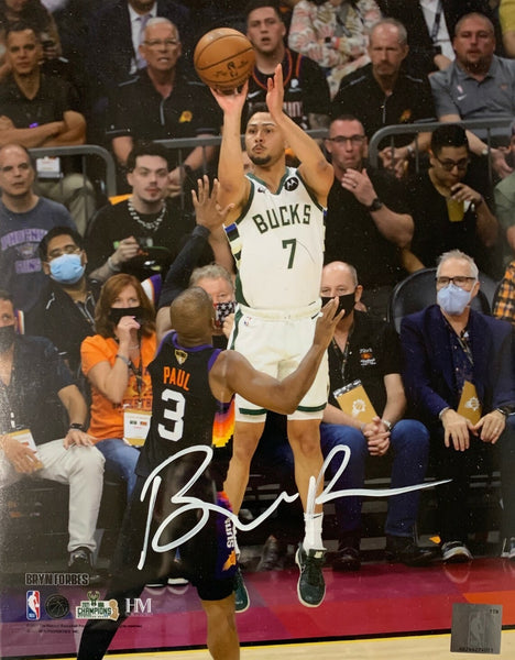 Milw Bucks 2021 NBA Champ BRYN FORBES Signed 8x10 Photo #9 AUTO