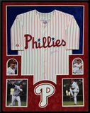 SUEDE FRAMED PHILADELPHIA PHILLIES ROY HALLADAY AUTOGRAPHED JERSEY PSA COA