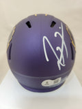 RAY LEWIS SIGNED BALTIMORE RAVENS ALTERNATE SPEED MINI HELMET BECKETT
