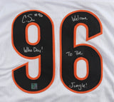 Cam Sample Signed Cincinnati Bengals Jersey (Playball Ink) 2021 4th Rnd. Pk/ D.E