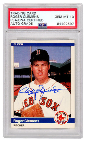 Roger Clemens Autographed Red Sox 1984 Fleer Update Card #U-27 - (PSA Auto 10)