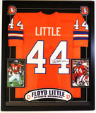 FRAMED DENVER BRONCOS FLOYD LITTLE AUTOGRAPHED/INSCRIBED "HOF 10" CUSTOM JERSEY
