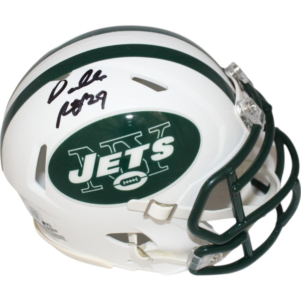 Darrelle Revis Autographed/Signed New York Jets TB Mini Helmet Beckett 42355