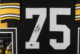 Joe Greene Autographed/Signed Pro Style Black Framed Jersey BAS 44600
