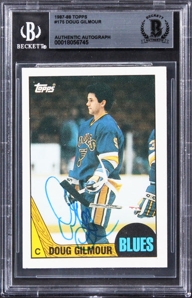 Blues Doug Gilmour Authentic Signed 1987 Topps #175 Card BAS Slabbed