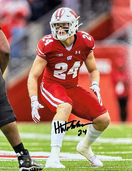 Badgers Safety HUNTER WOHLER Signed Wisconsin 8x10 photo #3 AUTO