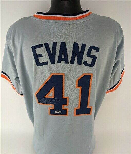 Darrell Evans Signed Detroit Jersey (Beckett Hologram) 1984 Tigers 1B, 3B, D.H.