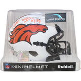 Shannon Sharpe Autographed Denver Broncos Lunar Mini Helmet Beckett 50807