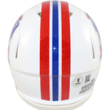 Tedy Bruschi Signed New England Patriots TB Mini Helmet Beckett Witness 51652